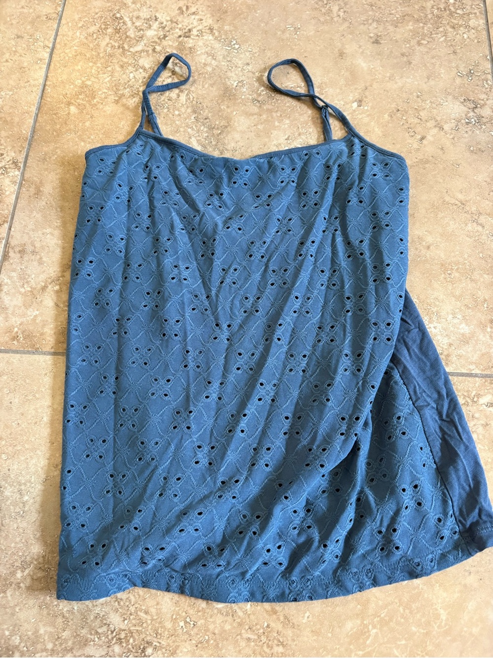 LOFT Blue Eyelet Camisole